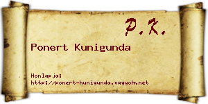 Ponert Kunigunda névjegykártya